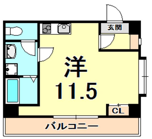 キングコーポラスII(ワンルーム/2階)の間取り写真