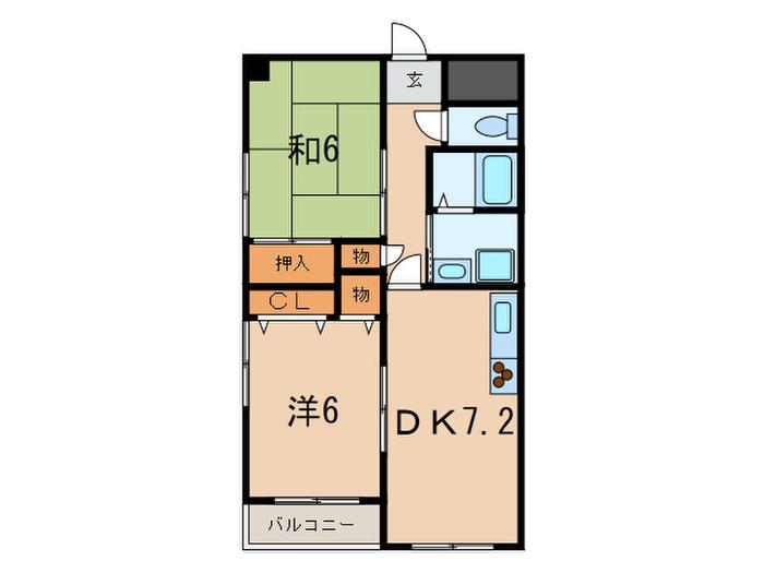 矢島ハイツ(2DK/4階)の間取り写真