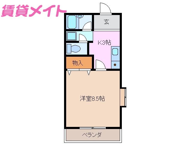 ライラック正和台A棟(1K/1階)の間取り写真