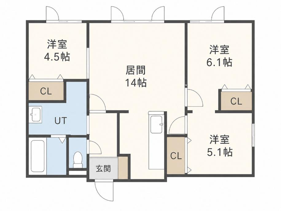 RESIDENCE HANAKO(3LDK/2階)の間取り写真