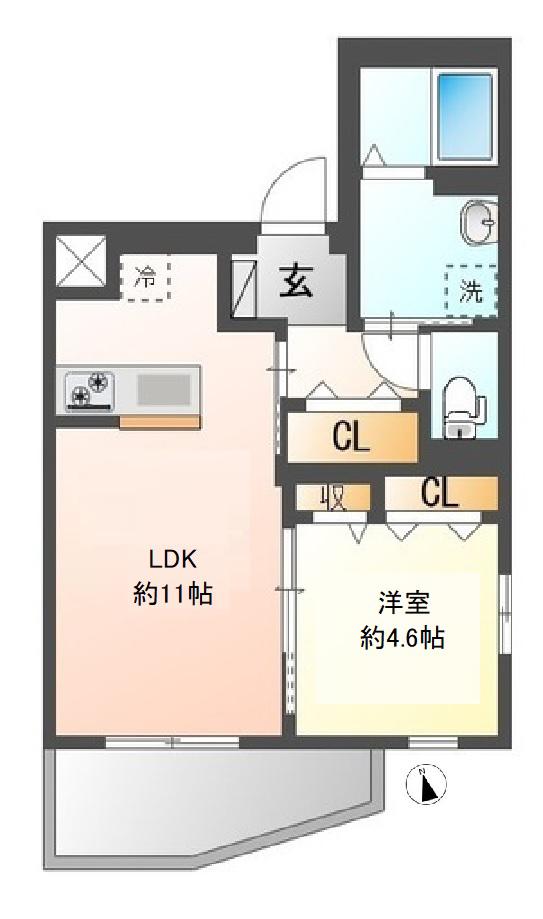 CHIGURA湯島(1LDK/5階)の間取り写真