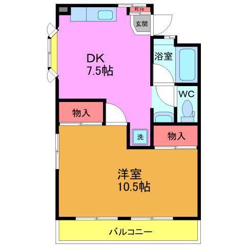 斉藤ビル(1DK/3階)の間取り写真