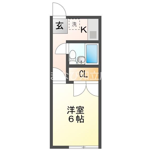 ニワハイツ(1K/1階)の間取り写真