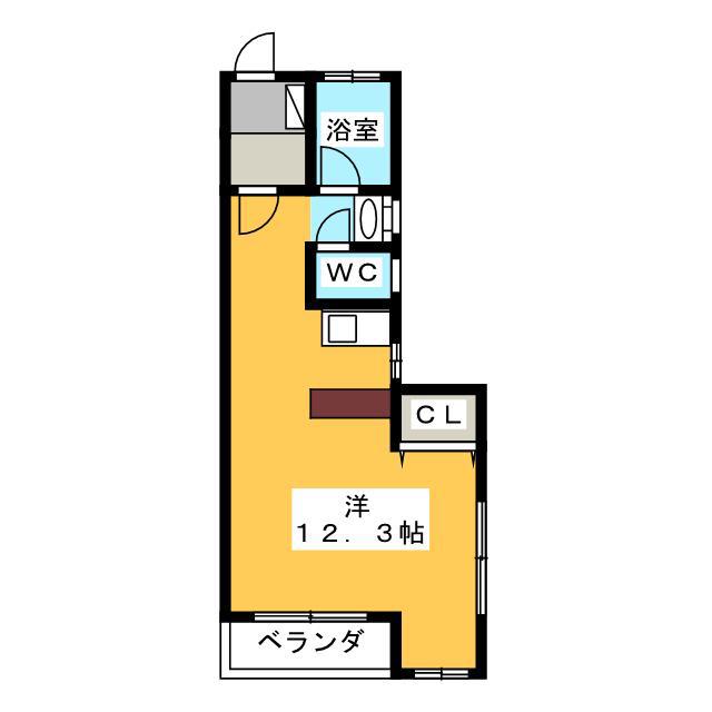 プチボア(ワンルーム/1階)の間取り写真