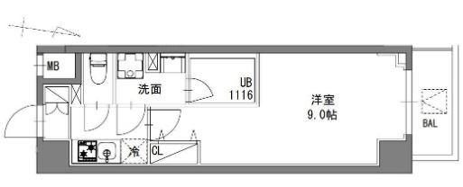SーRESIDENCE東陽町FELIZ(1K/4階)の間取り写真