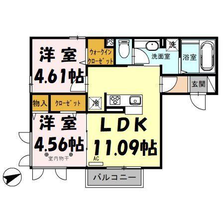 DESAILESTROIS(2LDK/2階)の間取り写真