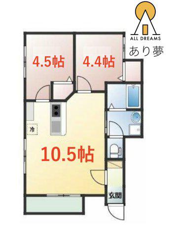 JK PALACE 森(2LDK/2階)の間取り写真
