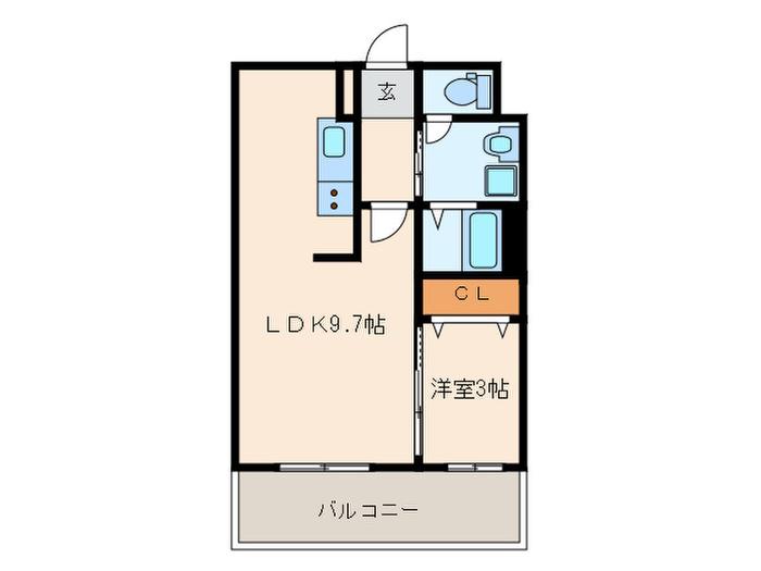 アリエス学研都市II(1LDK/5階)の間取り写真