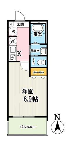 GRANDIR三郷(1K/3階)の間取り写真