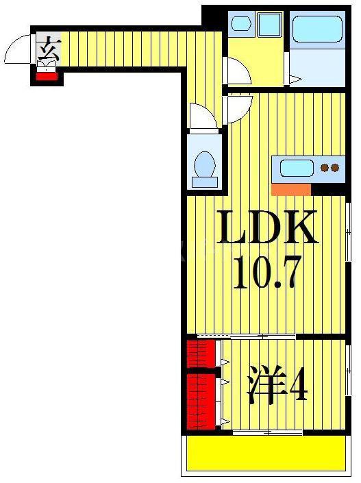 サンスクミ(1LDK/1階)の間取り写真