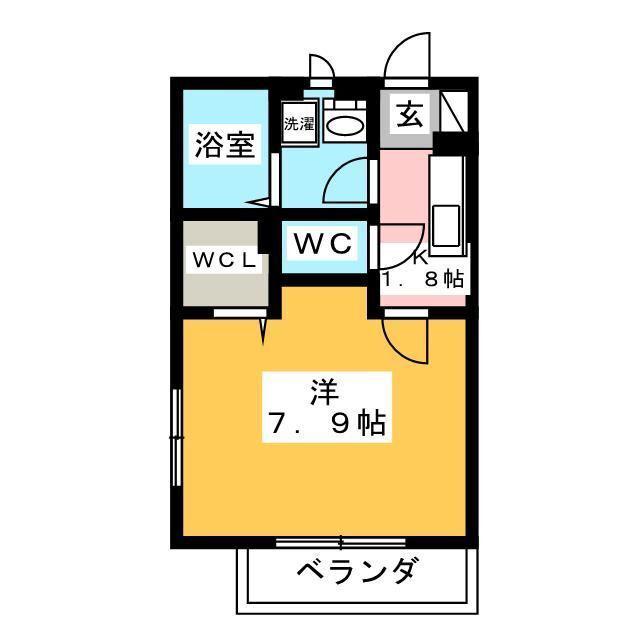 グリーン・アーク(1K/2階)の間取り写真