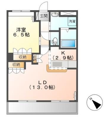 ア・ピアチューレ(1LDK/2階)の間取り写真