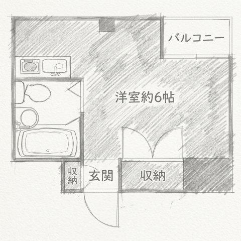 パール高倉(ワンルーム/4階)の間取り写真