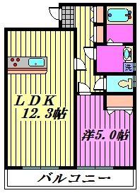 MARK DUO 塚越II(1LDK/3階)の間取り写真