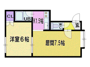 ライフステージ真栄(1LDK/3階)の間取り写真