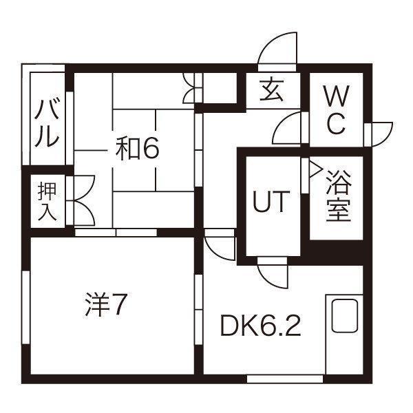 フェアリー(2DK/2階)の間取り写真