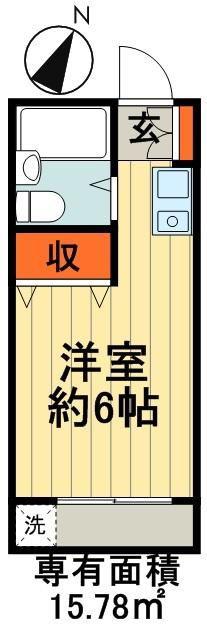 ハイデンス市川(1K/3階)の間取り写真