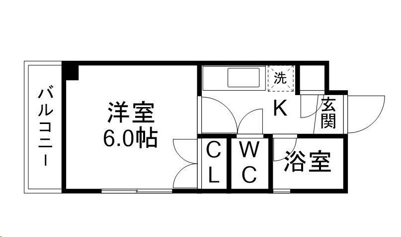 カンダミニアム仙台(1K/3階)の間取り写真