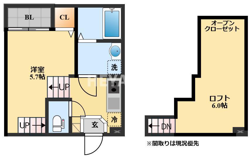 MODERN PALAZZO 大村LITMUS(1SK/2階)の間取り写真