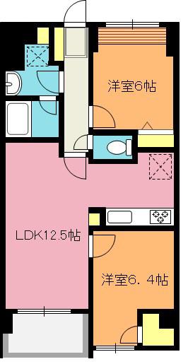 ヴェラ・ヴィータ上尾(2LDK/3階)の間取り写真