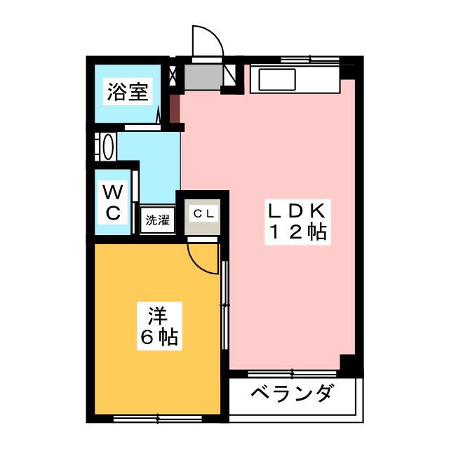 コーポみらい(1LDK/4階)の間取り写真
