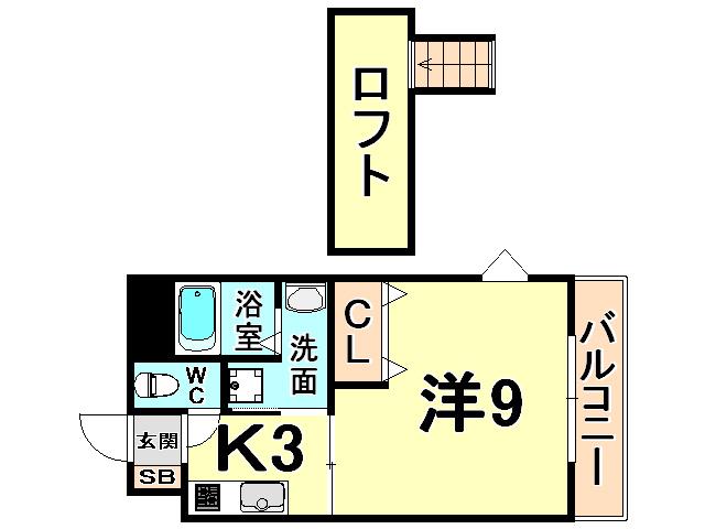 ラフィーネ伊丹III(1K/5階)の間取り写真