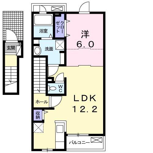 シャルム長洲(1LDK/2階)の間取り写真