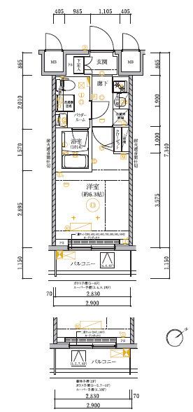RELUXIA GRANDE 横濱吉野町(1K/8階)の間取り写真