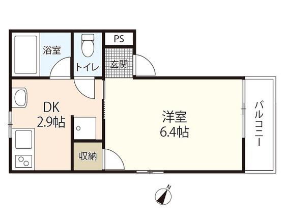 DAIKOU 三筋(1K/3階)の間取り写真