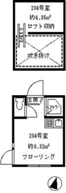 ソフィアソルト(ワンルーム/2階)の間取り写真