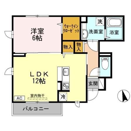 ラッキーベルB102(1LDK/1階)の間取り写真