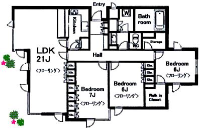 松が丘ビューレジデンス(3SLDK/1階)の間取り写真