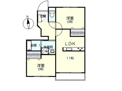 コンシアンスA(2LDK/1階)の間取り写真
