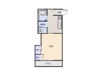 セジュールヤマシタ(1K/1階)の間取り写真