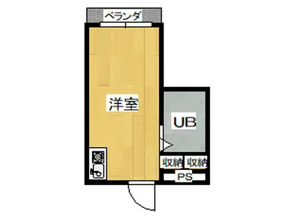 昭和グランドハイツ成育(ワンルーム/4階)の間取り写真