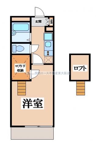 レオパレスラピスラズリ高井田(1K/2階)の間取り写真