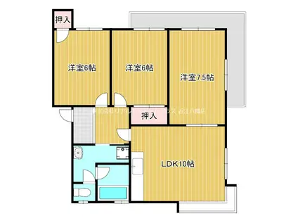 ヴィラ水郷(3LDK/1階)の間取り写真