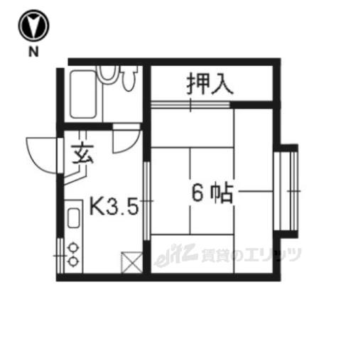 コーポ京(1K/2階)の間取り写真