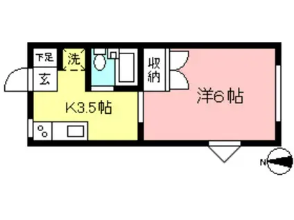 コーポ五香(1K/1階)の間取り写真