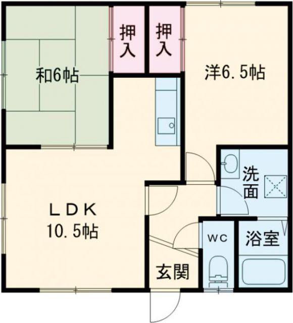 トレンディ美原(2LDK/2階)の間取り写真