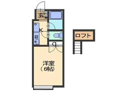 ボナール(1K/1階)の間取り写真