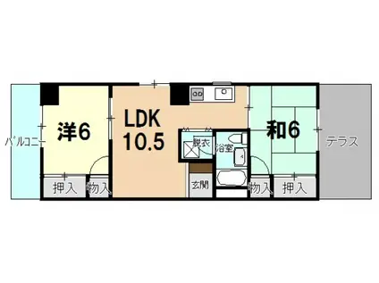 メゾンイヨ(2LDK/1階)の間取り写真