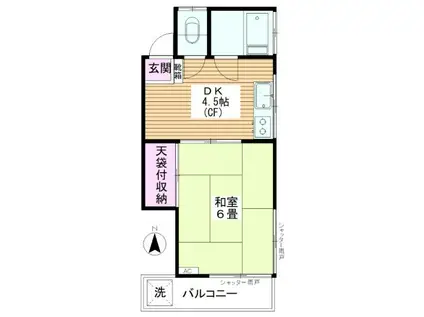 メゾンアライ(1DK/2階)の間取り写真