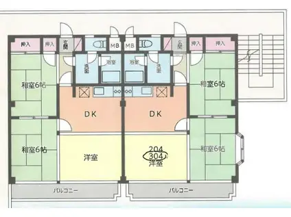 第3メゾン 豊晃ビル3階 3DK(3DK/3階)の間取り写真