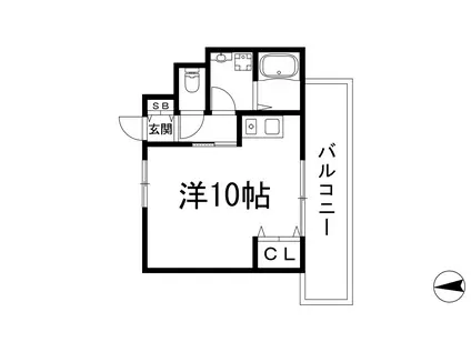 ニアル桜(ワンルーム/3階)の間取り写真