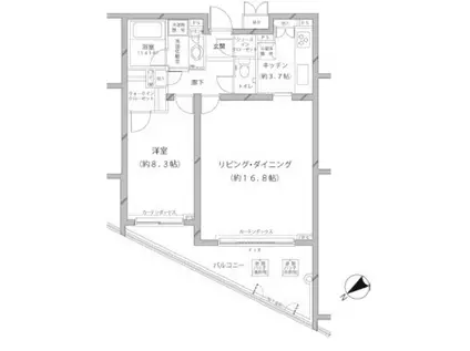 MFPRコート代官山(1LDK/3階)の間取り写真