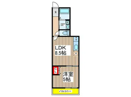 LIKE亥鼻(1LDK/3階)の間取り写真