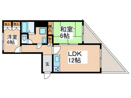 ワコー白鳥マンション(2LDK/4階)の間取り写真