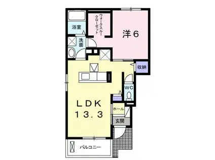 ストーンズ 黒瀬YU II(1LDK/1階)の間取り写真