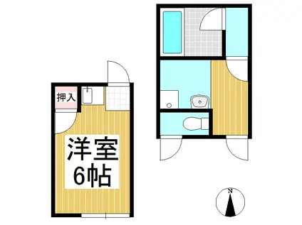 永井アパート 第1荘(ワンルーム/2階)の間取り写真